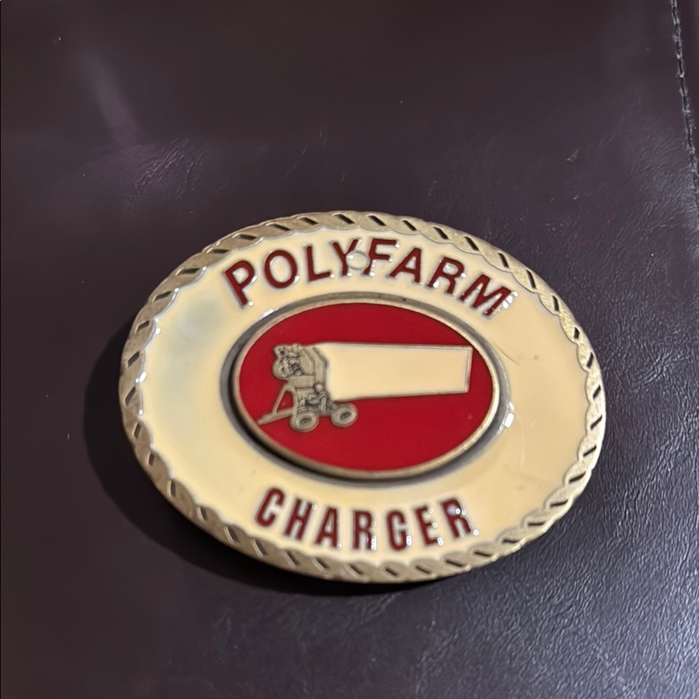 Charger Belt Buckle - Red and Gold